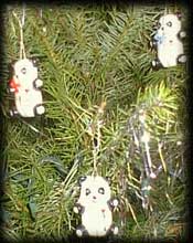 Set of Panda ornaments