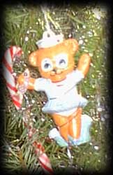 Sailor bear with fish ornament