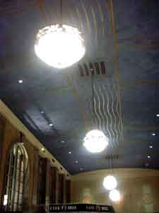 Newark Penn lights and ceiling