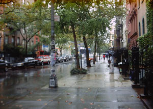 St. Mark's Place in the rain, August 29, 2002